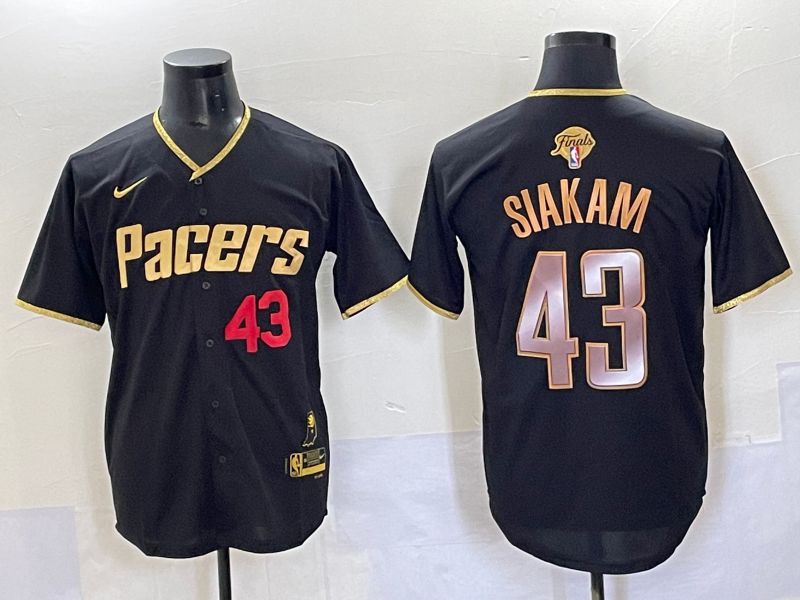 Men 2025 Indiana Pacers #43 Siakam Black Joint Name NBA Jersey style 1